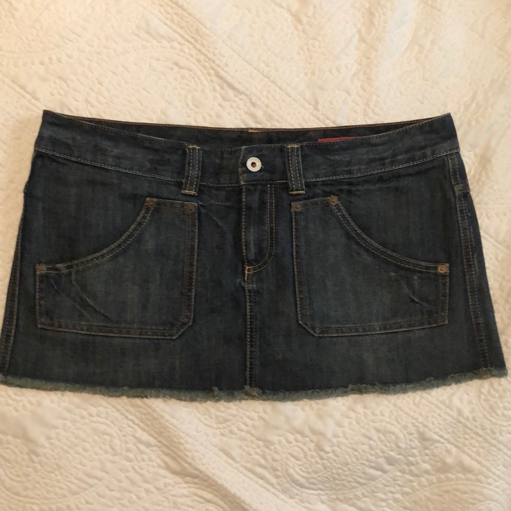 Express Y2K Low Rise Denim Mini Skirt, 12